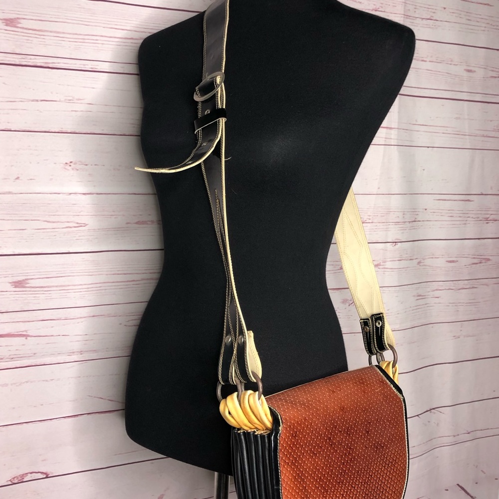 Vintage 70’s Jerico Calf Hair & Leather Crossbody - Picture 10 of 12
